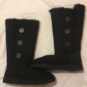UGG Australia Tall Black Bailey Button Boot NWOT